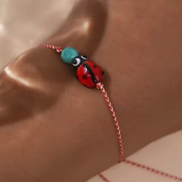 Ladybug Rope Bracelet - Picture 2 of 3